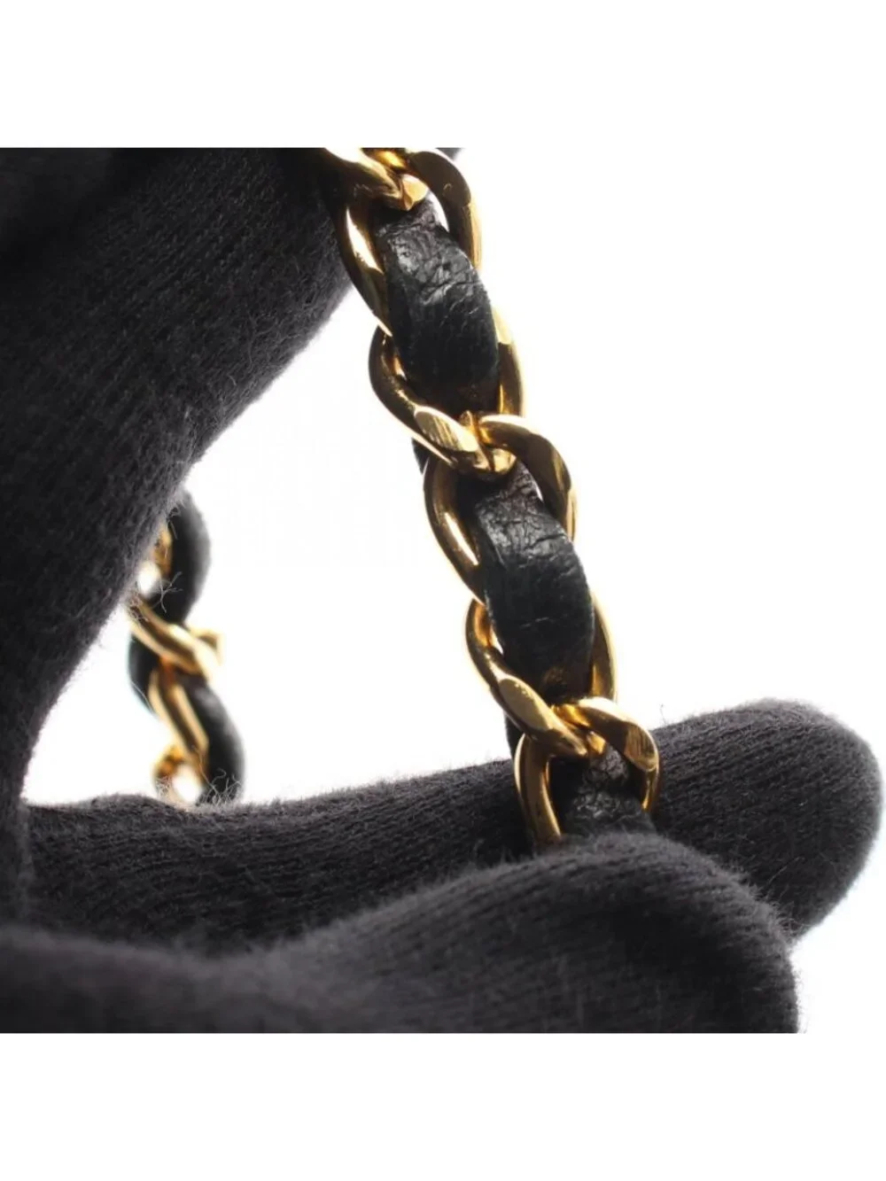 Chanel Shoulder Bag Quilted Double Flap Black Lambskin Chain